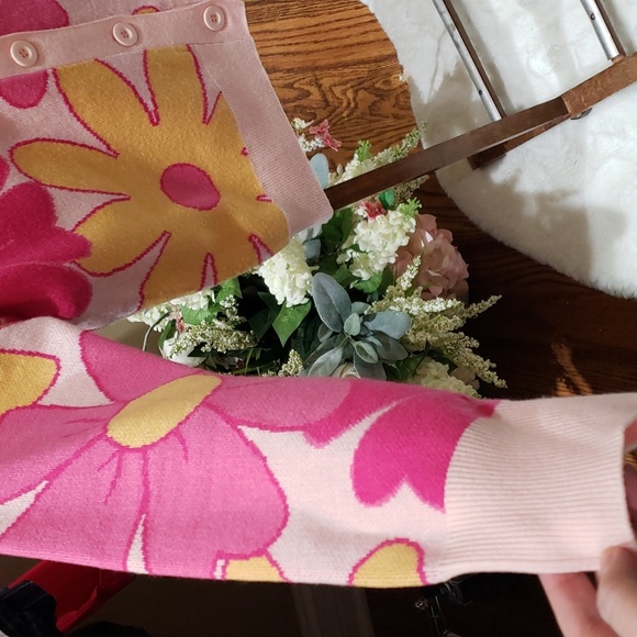 Nwt Willow & Wind medium sweater pink with yellow - Picture 13 of 15